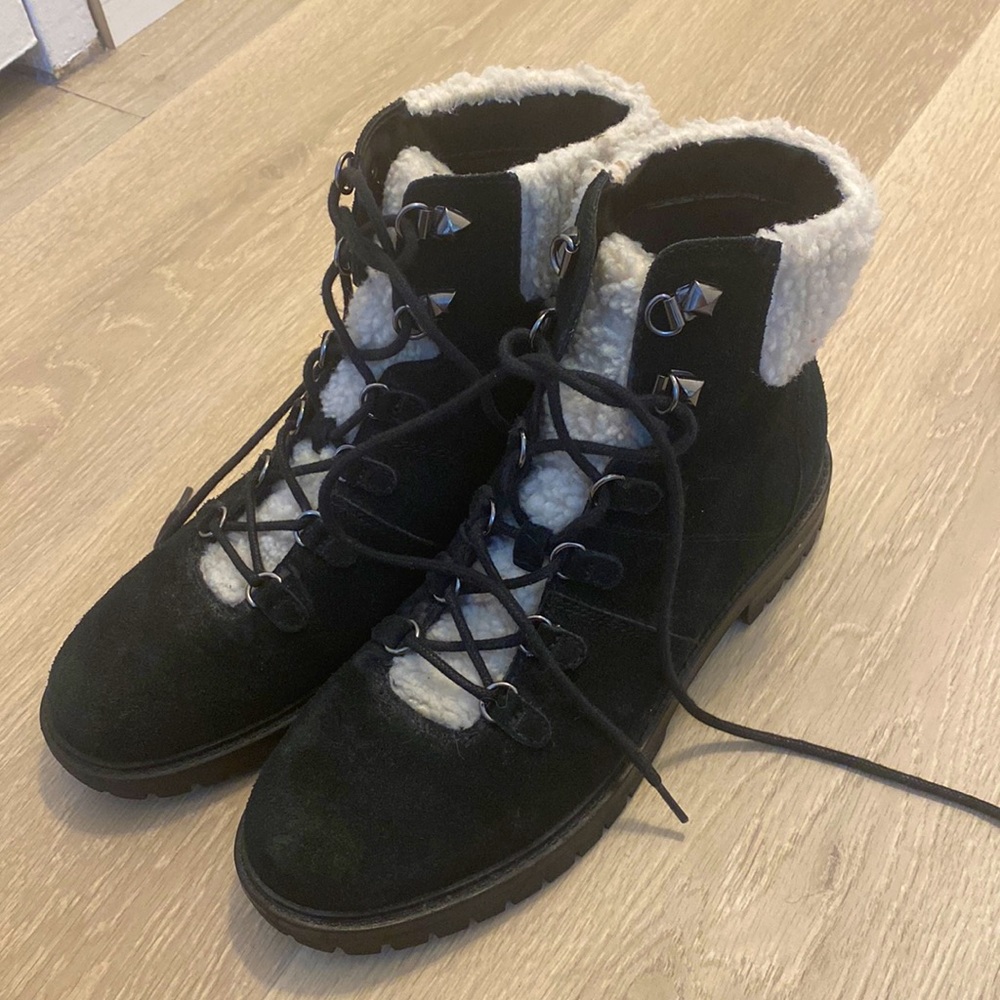 Marc Fisher Black Suede Winter Boot Size 8